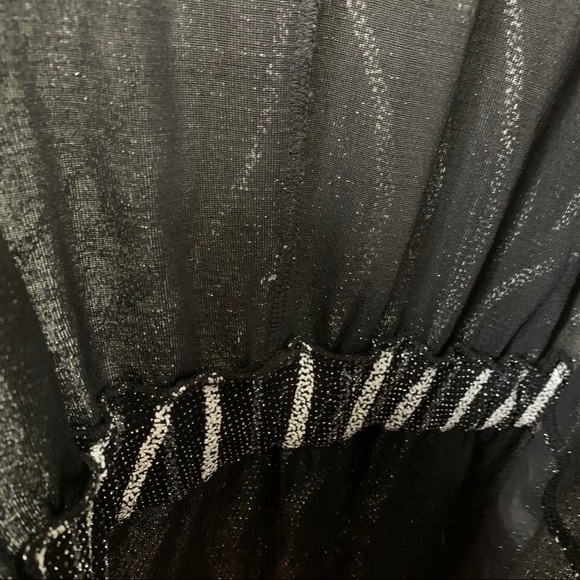ZARA Glitter V-Neck Mini Wrap Dress Black & White - Picture 9 of 12